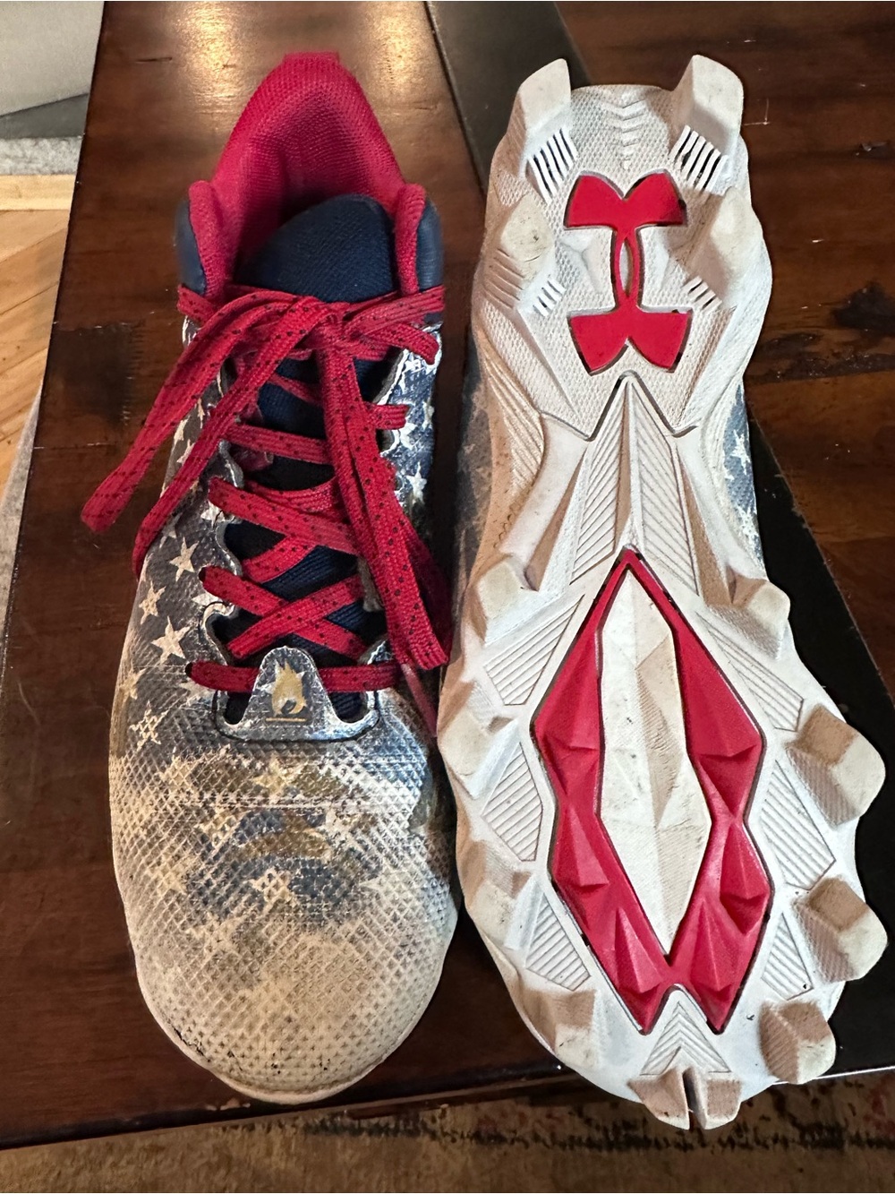 Under Armour Kids Navy & Red Star-Accent Sneakers